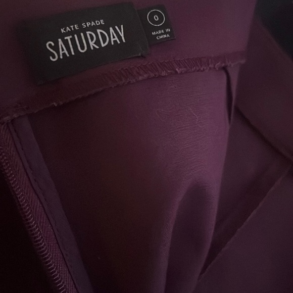 NWOT 😈 Kate Spade Saturday Sz 0/XS Plum Stretch Twill High Waisted Mini Skirt - Picture 5 of 5